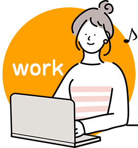 仕事中のイラスト