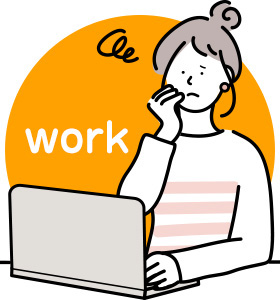 仕事中のイラスト